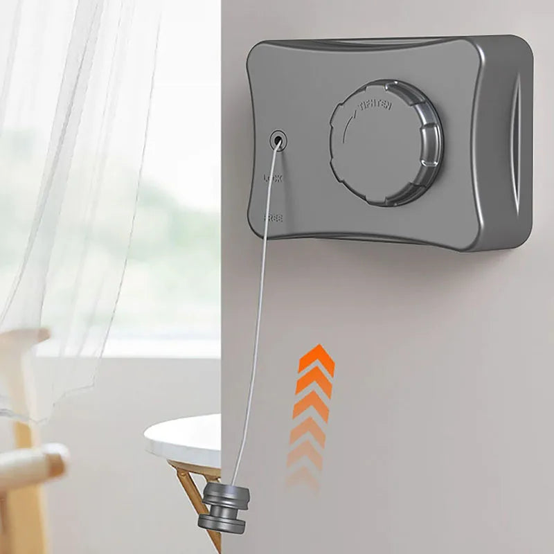 Wall Mounted Invisible Retractable Clothesline Adjustable Laundry Line Clothes Drying Hanger