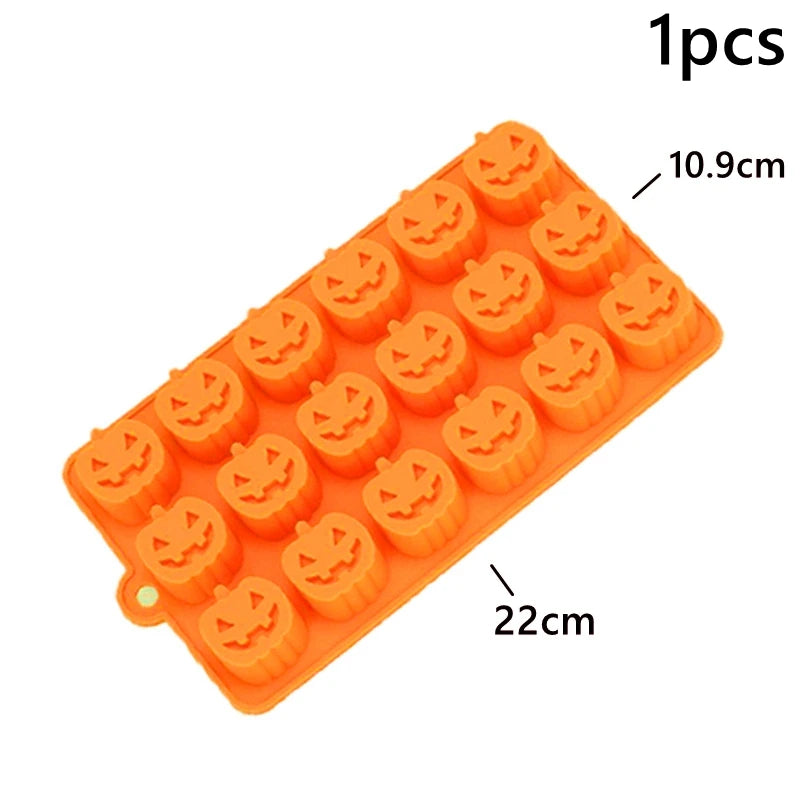 Pumpkin Halloween Silicone Mold for Cake Biscuit Candy Baking Skull Bat Spider Trick