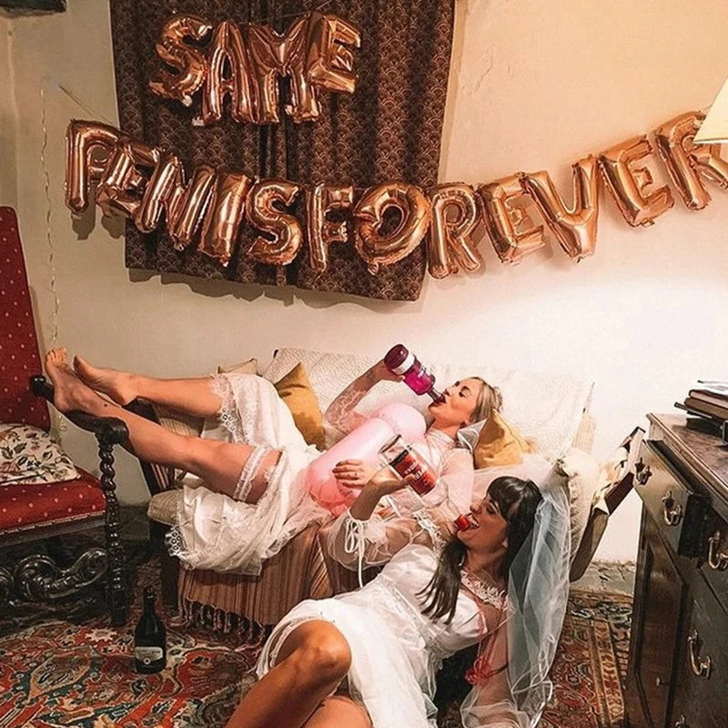 16pcs Same Penis Forever Foil Letter Balloons Bachelorette Hen Party Accessories