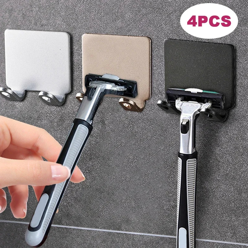 Bathroom Space Aluminum Razor Holder Storage Hook Wall Men Shaving Shaver Shelf Punch Free Razor Rack