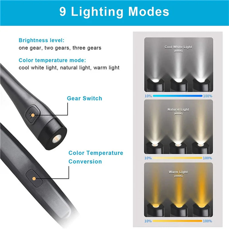 Neck Reading Light Book Light for Reading in Bed