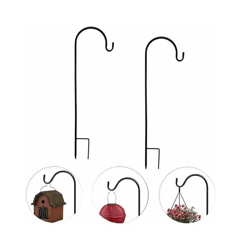 Shepherd Hook Metal Garden Stake Hooks Stand Flower Basket Hanger