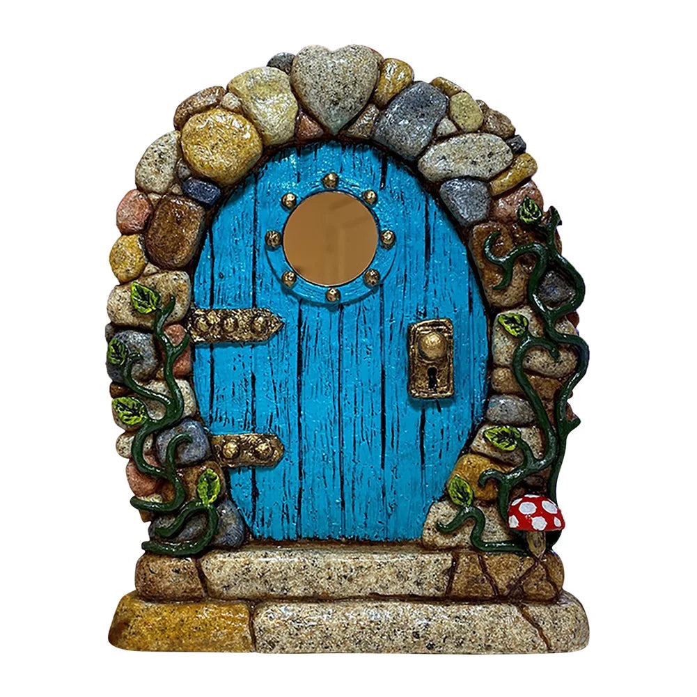 Wood Miniature Fairy Gnome Window Door Elf Home Creative Tree Door