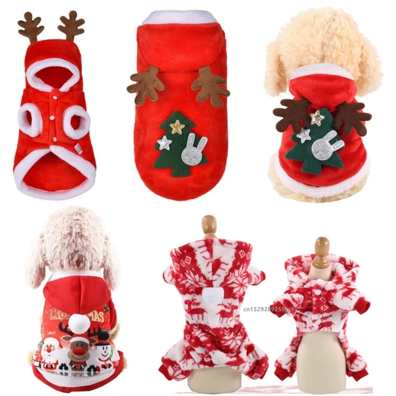 Winter Dog Christmas Jumpsuit Clothes