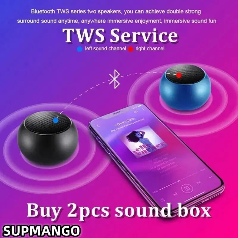 Wireless Bluetooth Speaker Portable Small Steel Gun Metal Heavy Stereo Surround Subwoofer Outdoor Mini Bluetooth Small Speaker