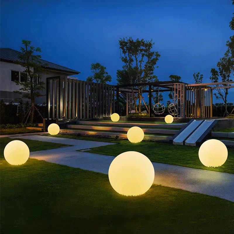 Outdoor LED Garden Ball Lights Remote Control Floor Lawn Lamp  Decoration