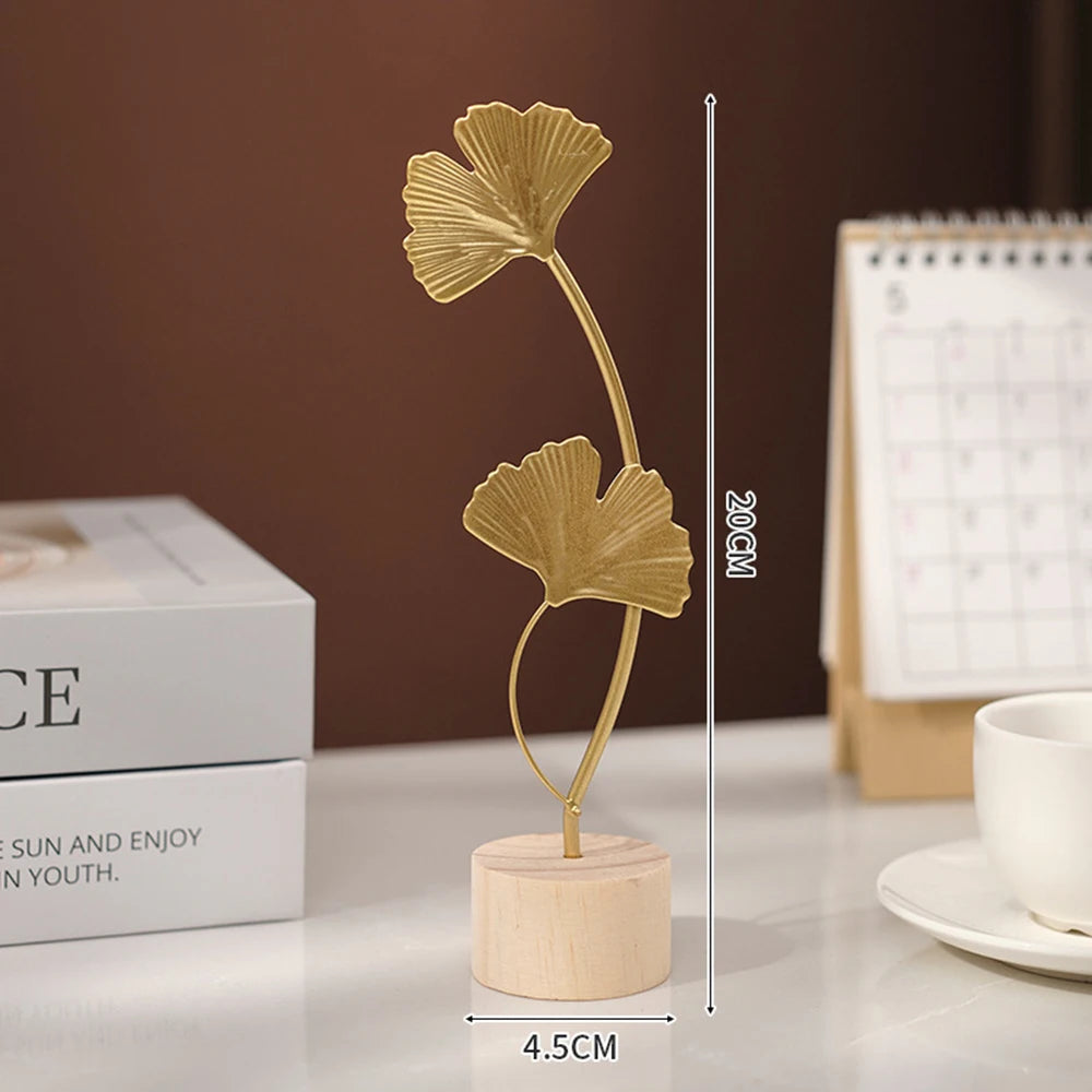 Nordic Gold Ginkgo Leaf Crafts Leaves Sculpture