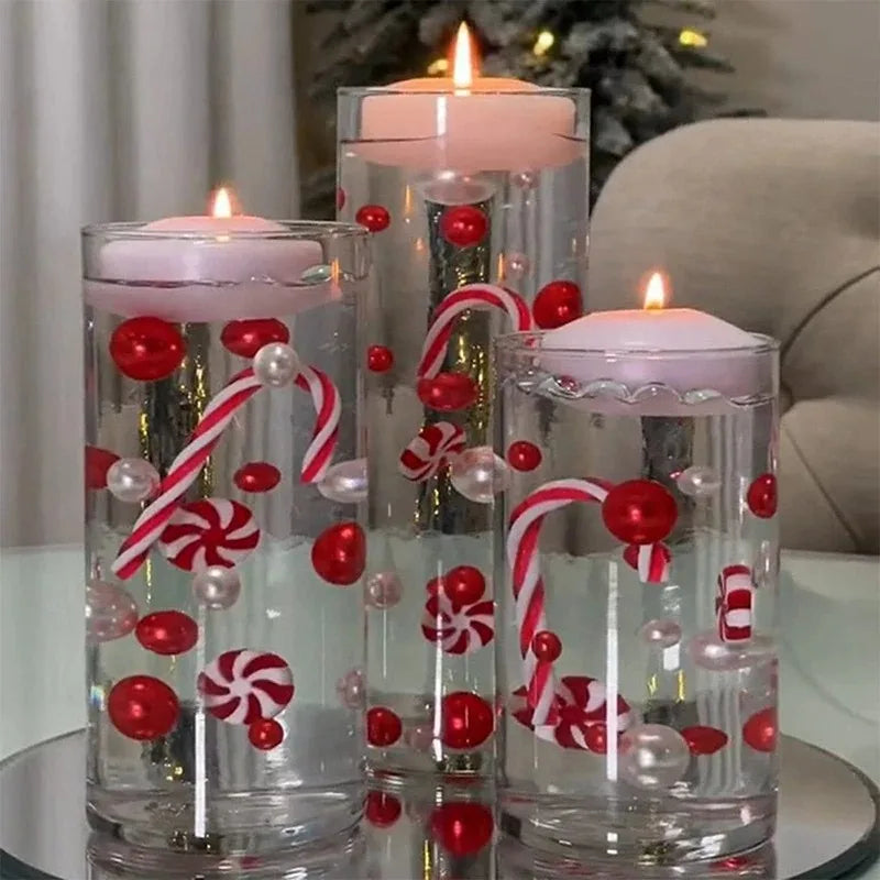 1 Set Christmas Vase Clear Hydrogel vase Decorative Filling Beads Floating Pearl