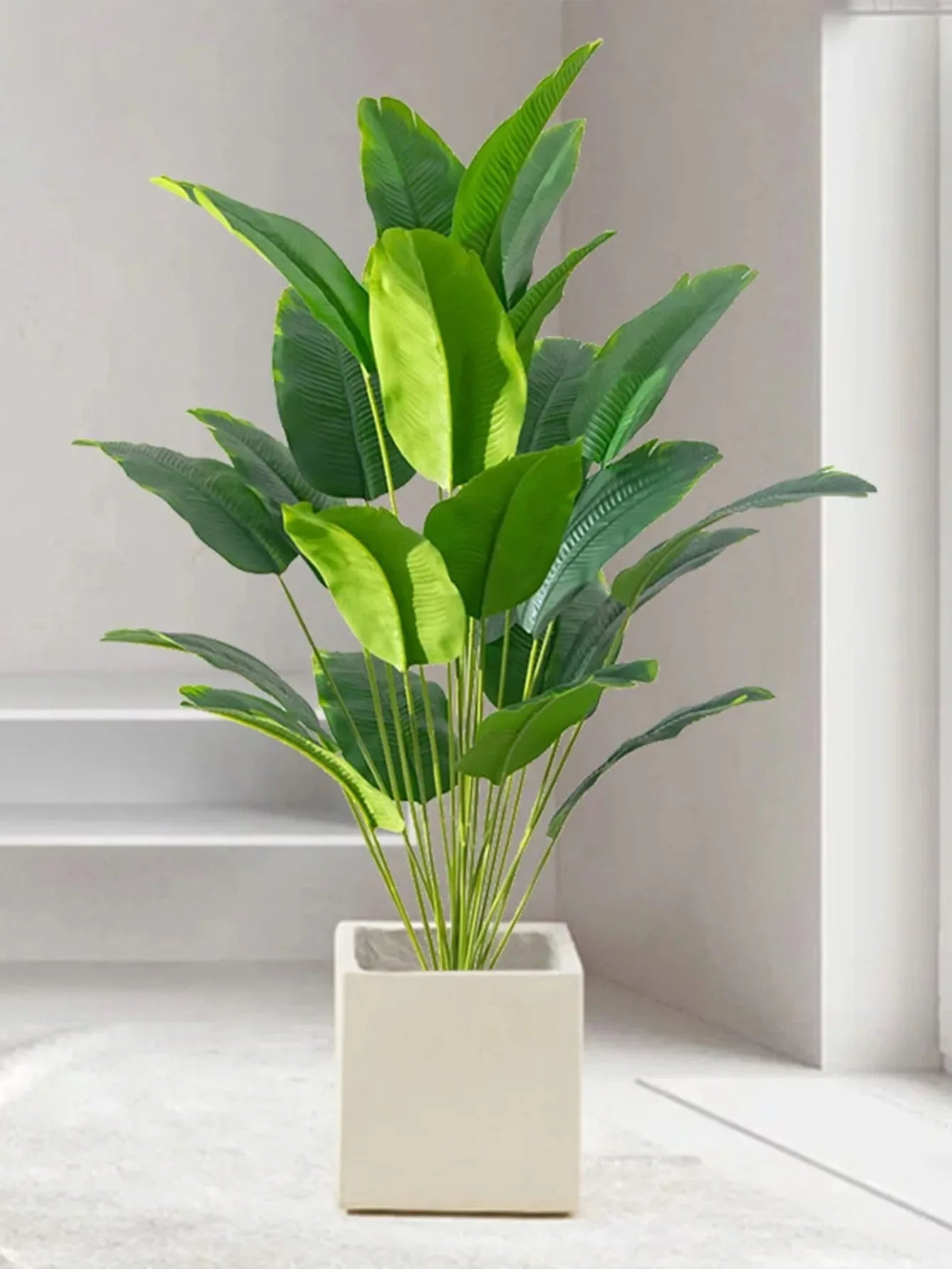 1pc Artificial Plants Large Tropical Palm Tree Fake Banana Plants Leaves Real Touch