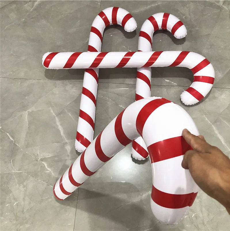 2024 Giant banana Decoration Inflatable Christmas Canes Lollipop Balloon