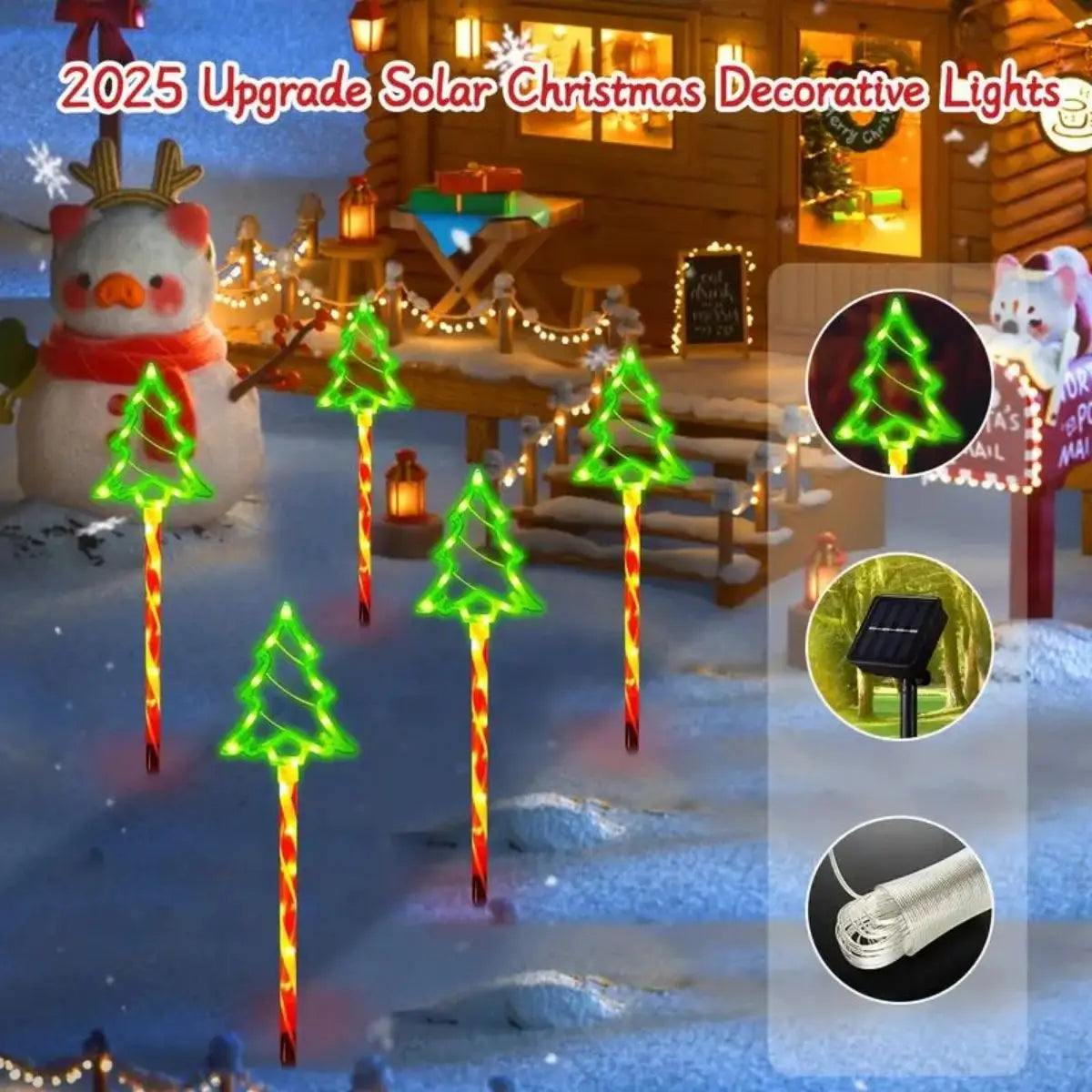 5pc/set solar candy Christmas tree ground  decorative lights