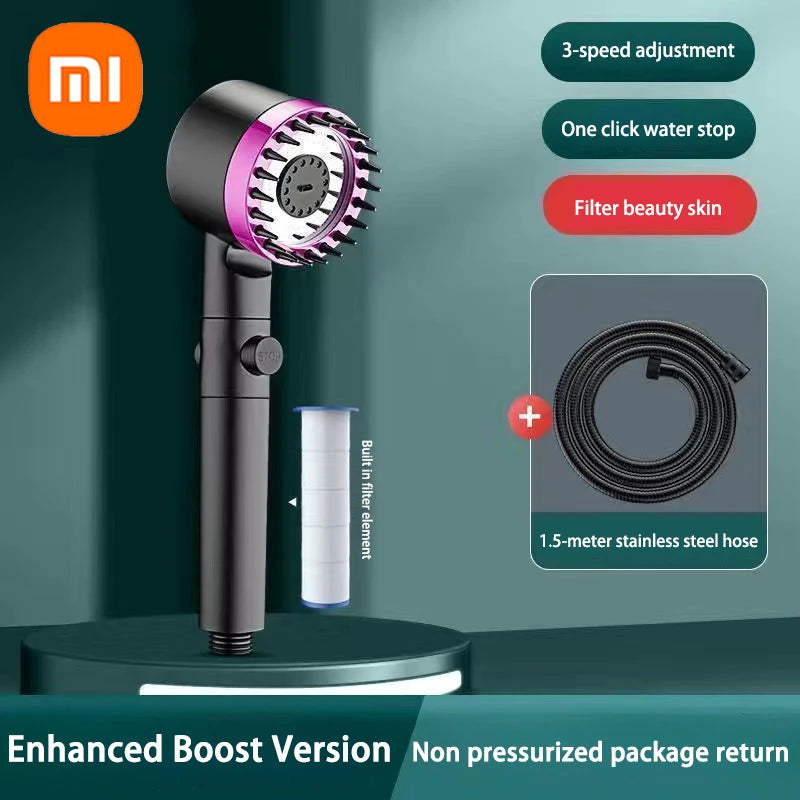 XIAOMI High Pressurized Filter Shower Head 3-mode Adjustable Spray With Massage Brush