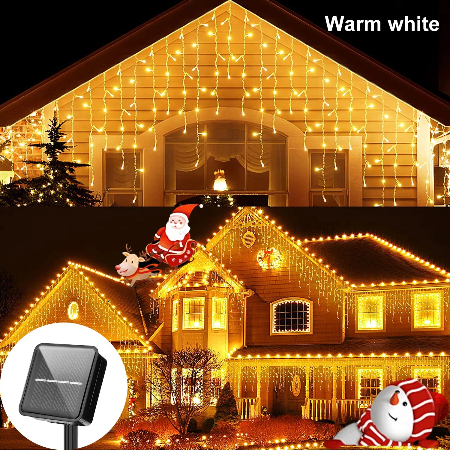 3.5M/7.5M Solar Curtain Icicle String Lights