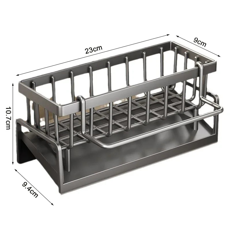 Sink Drain Rack Plastic Sponge Holder Faucet Storage Soap Drainer Towel Rack Shelf Organizer