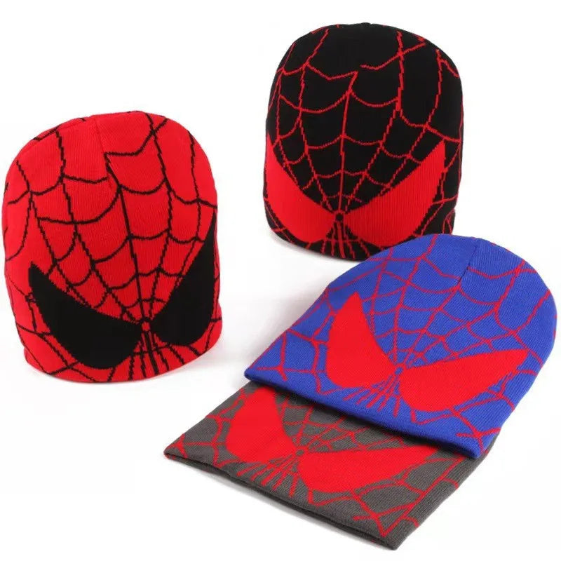 Spider Embroidered Beanies Hat Men Winter Autunm Warm Knitted Bonnet Cap Soft Wool