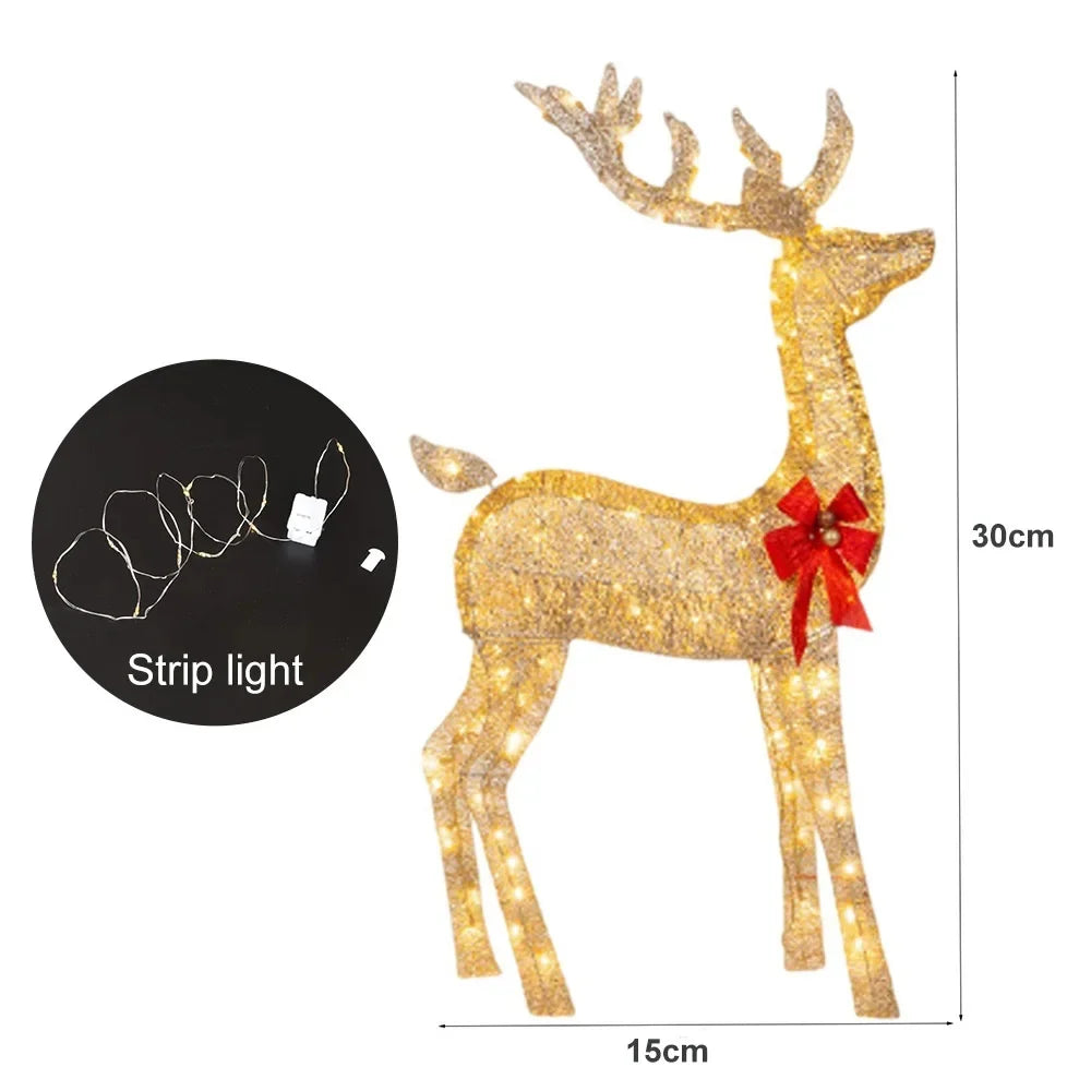 3Pcs Christmas Deer Decoration Light LED Reindeer