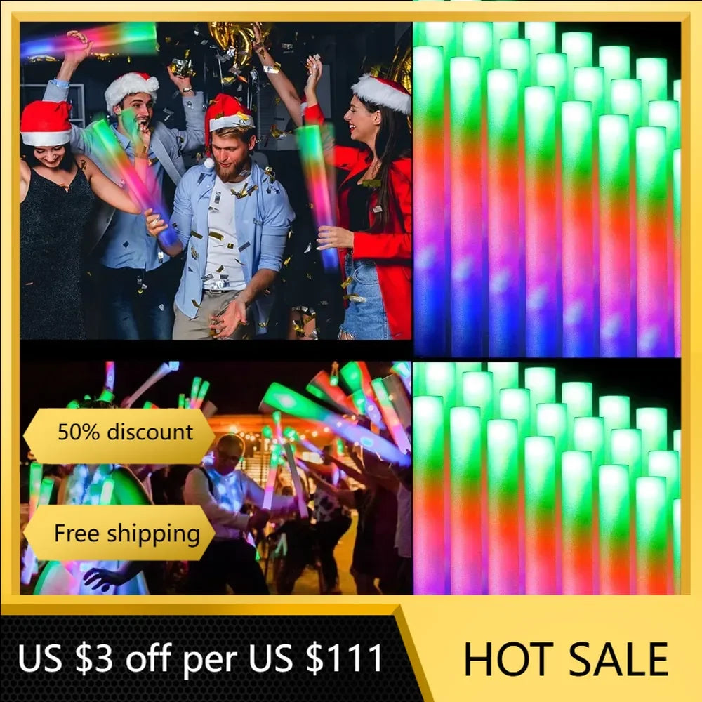 156Pcs Foam Glow Sticks Bulk,Bietrun Light Sticks for Parties Ultra Durable