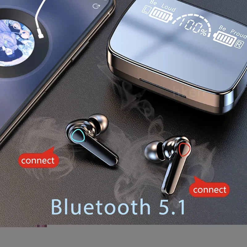 M19 Bluetooth Wireless Headset 5.3 Bluetooth Earphones IPX5 Waterproof Headsets