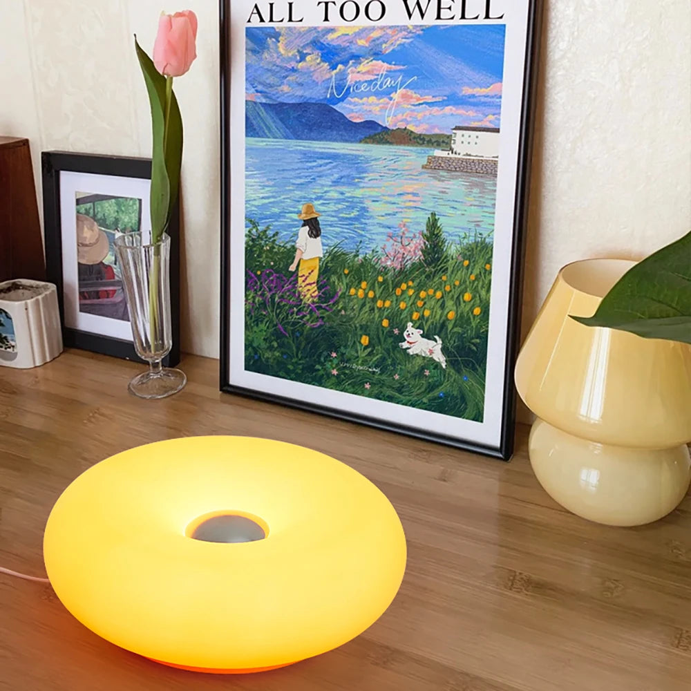 Bauhaus table lamp USB plug  donut ambient light