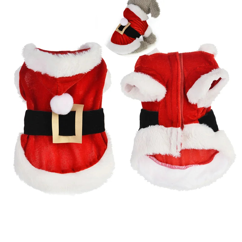 Santa Christmas Costume Clothes for Pet Small Dogs