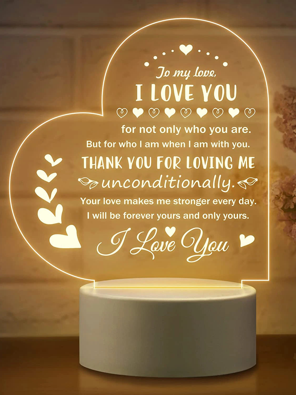 1pc Romantic Gifts For Her Anniversary, Wife Husband Girlfriend Boyfriend Packed Night Light Best Christmas gift