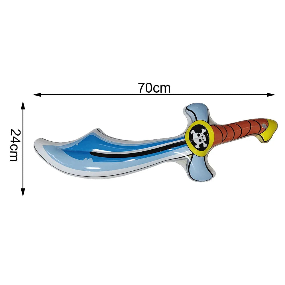 PVC Inflatable Pirate Swords Balloon Kids Pirate Birthday Party Supplies