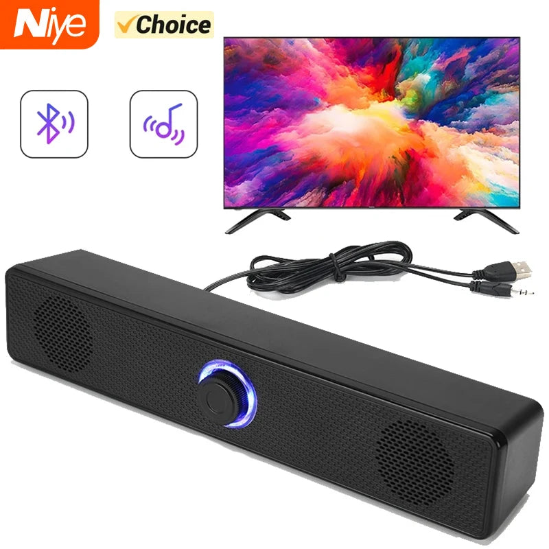 PC Soundbar Wired and Wireless Bluetooth Speaker USB Powered Soundbar