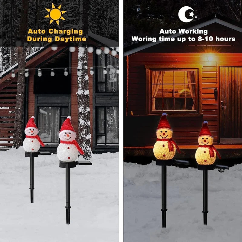 Solar Light Snowman Christmas Outdoor