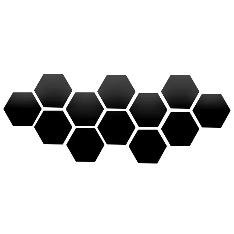 6/12pcs 3D Hexagon Mirror Wall Sticker Rose Gold DIY