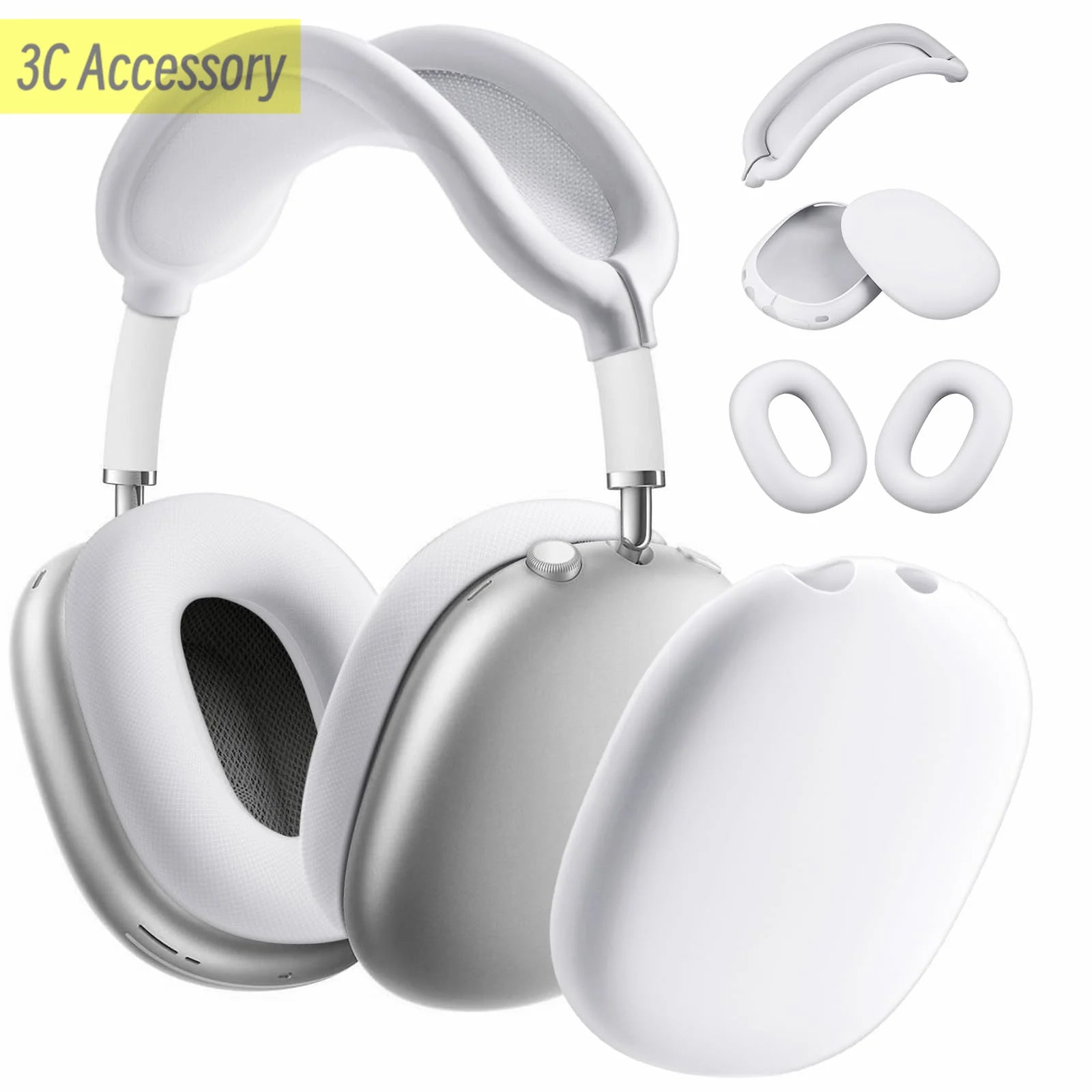 For AirPods Max Headphone liquid Silicone Soft Protective Case Soft comfortable Washable for Airpods Max Earphone Accessories