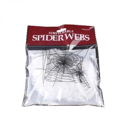 Artificial Spider Web Halloween Decoration Scary Party Scene Props White Stretchy Cobweb Horror House