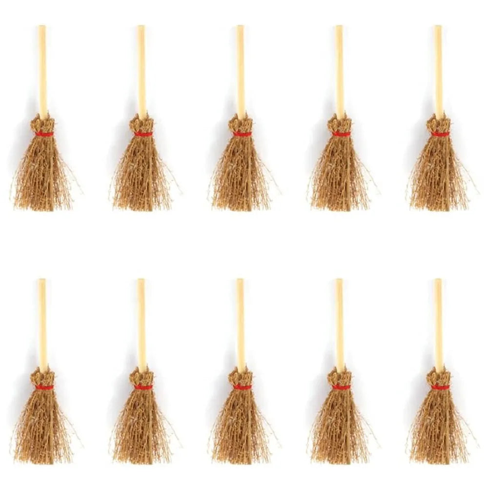 Mini Broom Witch Straw Brooms DIY Hanging Ornaments for Halloween Party Decoration