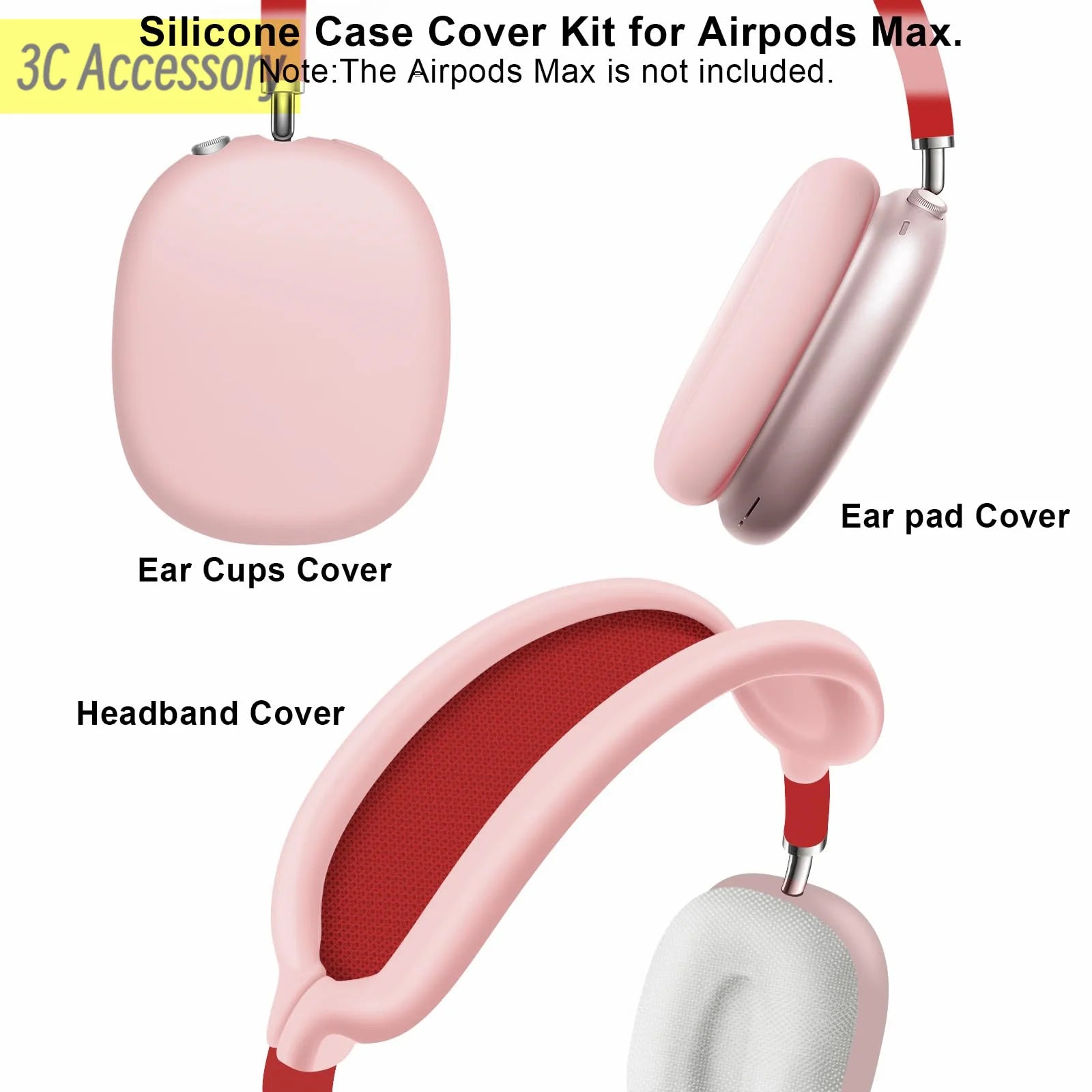 For AirPods Max Headphone liquid Silicone Soft Protective Case Soft comfortable Washable for Airpods Max Earphone Accessories