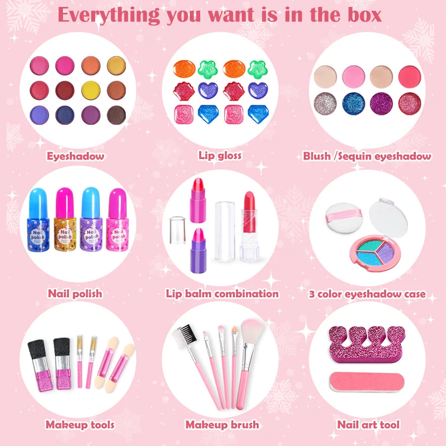 Kids Washable Makeup Girl Toys - Real Make Up Set