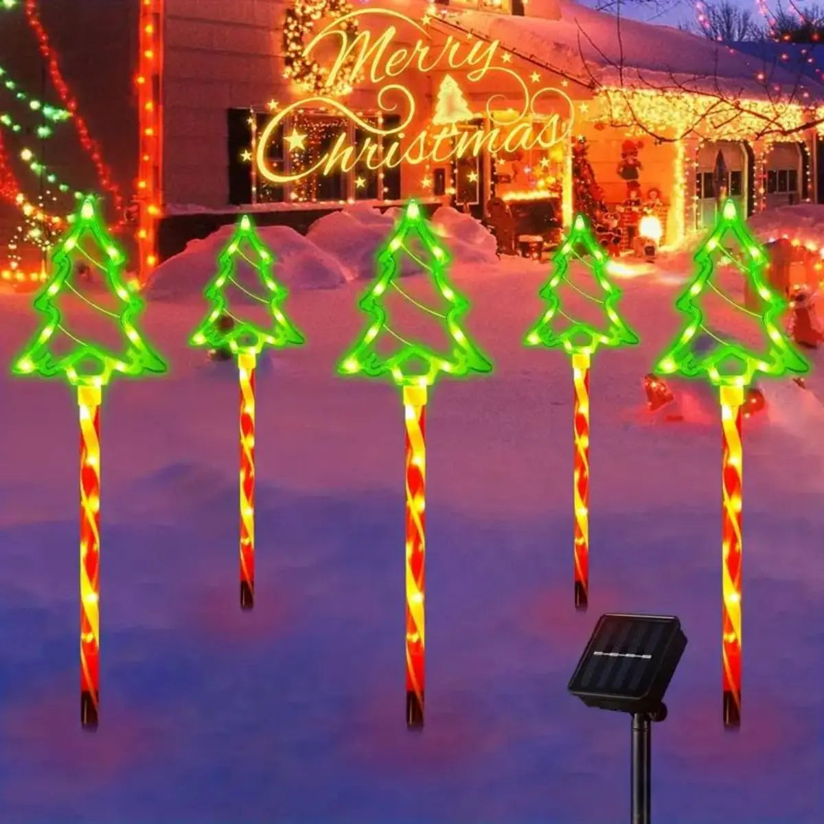 5pc/set solar candy Christmas tree ground  decorative lights