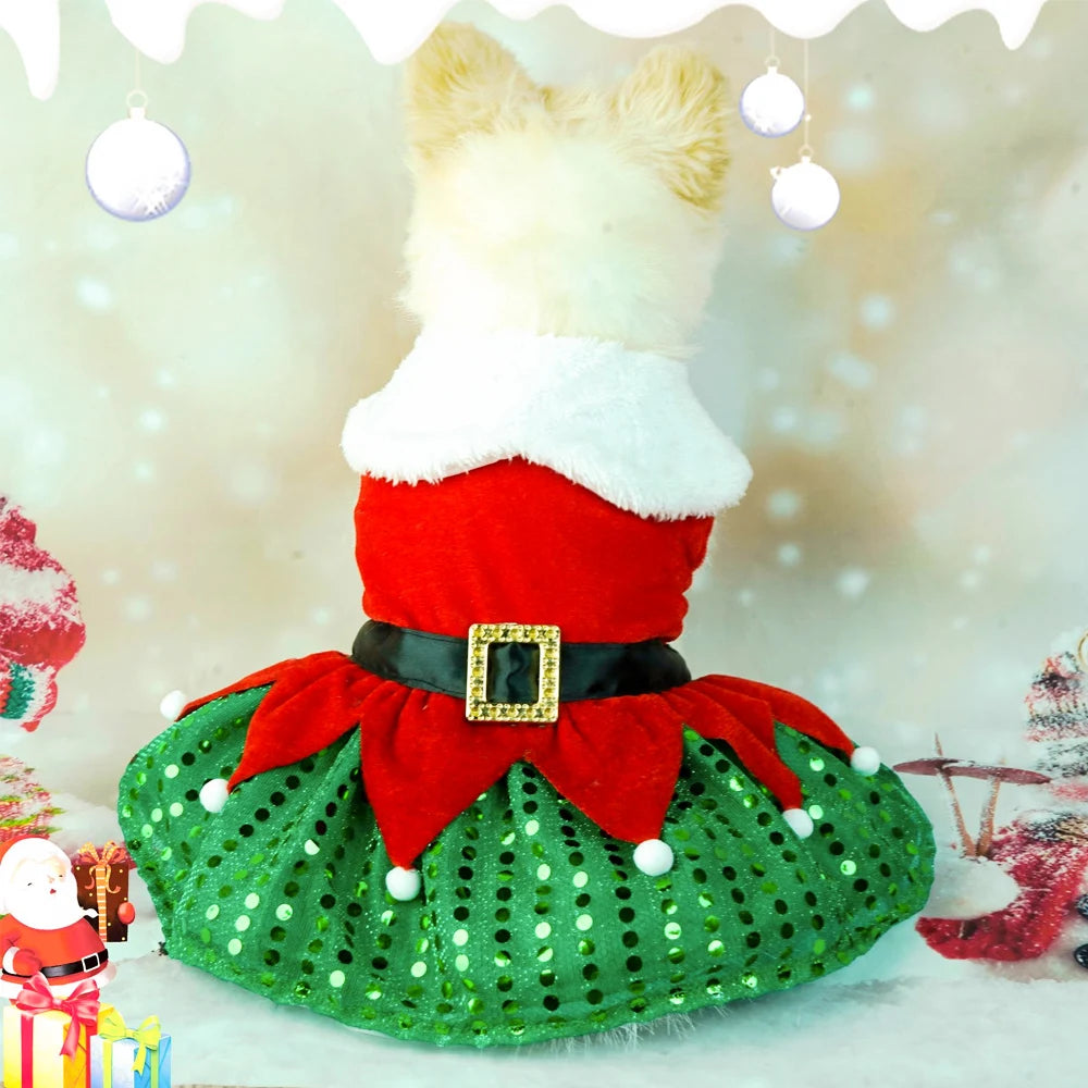 Christmas Winter Pets Dresses Dog Clothes