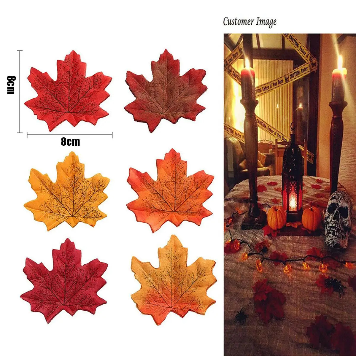 100/200Pcs Artificial Silk Maple Leaf Autumn Fake Leaves Garland Maple Leaves Vine