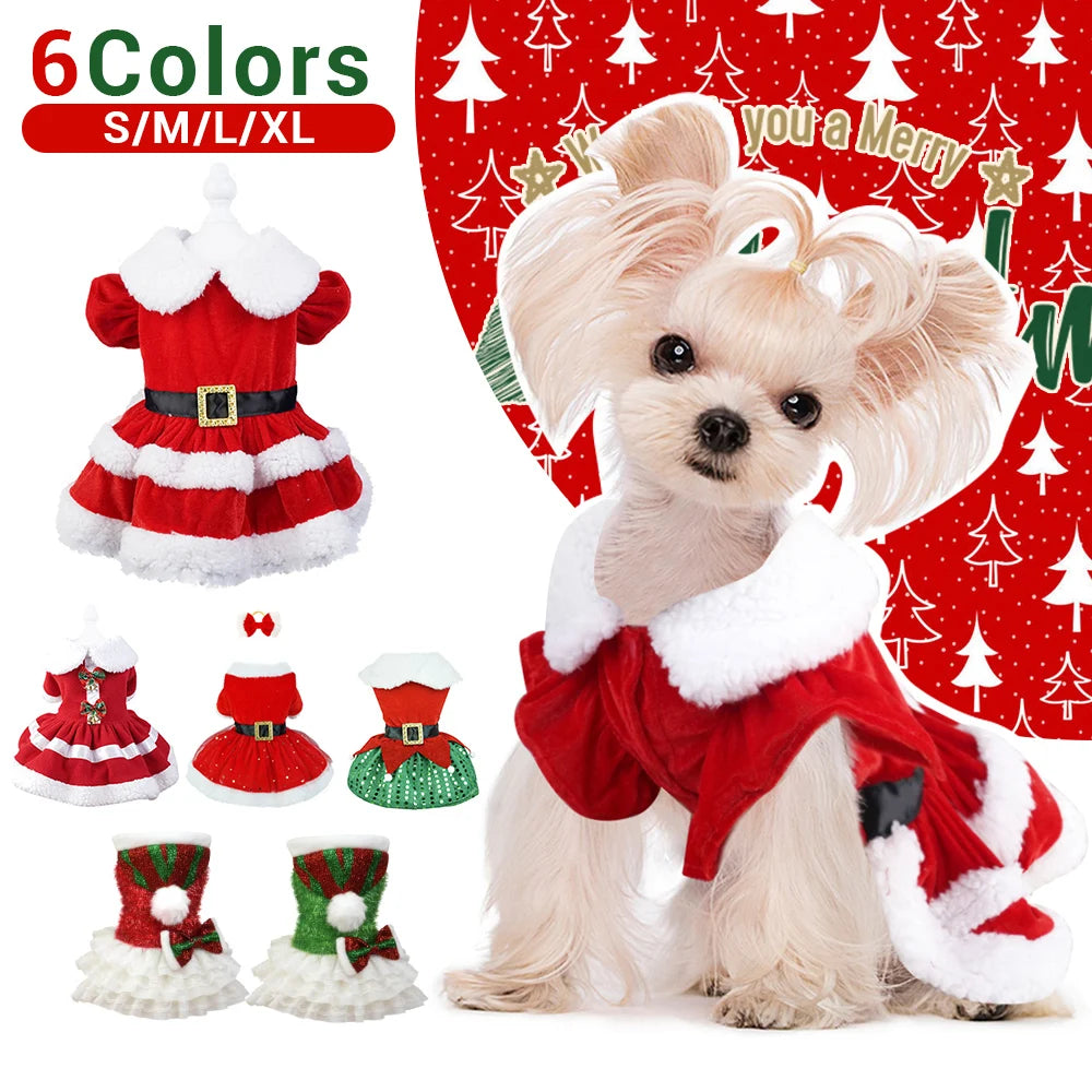 Christmas Winter Pets Dresses Dog Clothes