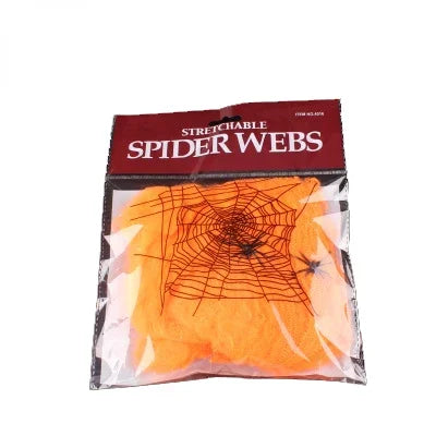 Artificial Spider Web Halloween Decoration Scary Party Scene Props White Stretchy Cobweb Horror House