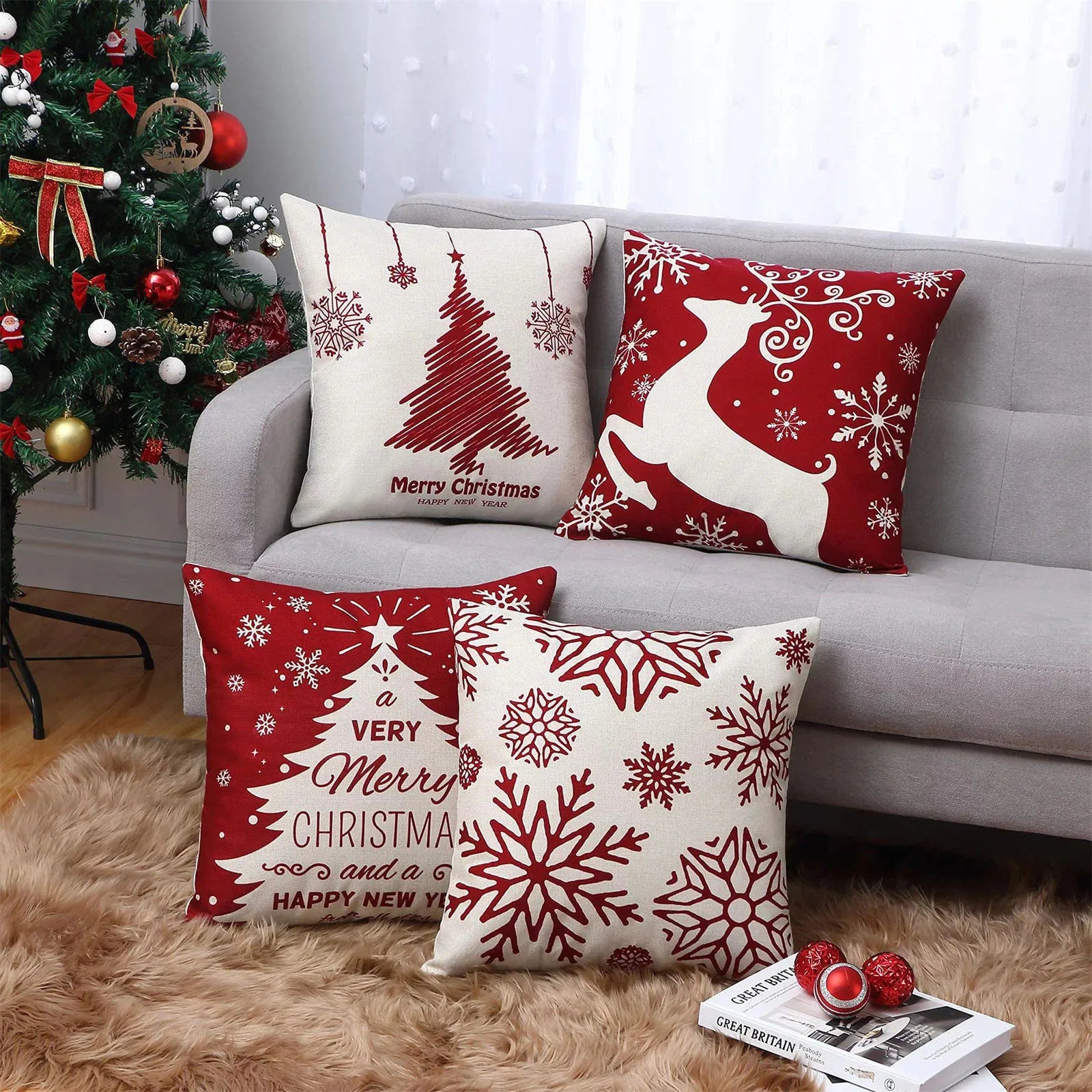 45X45cm Christmas Pillow Covers (No Filler)