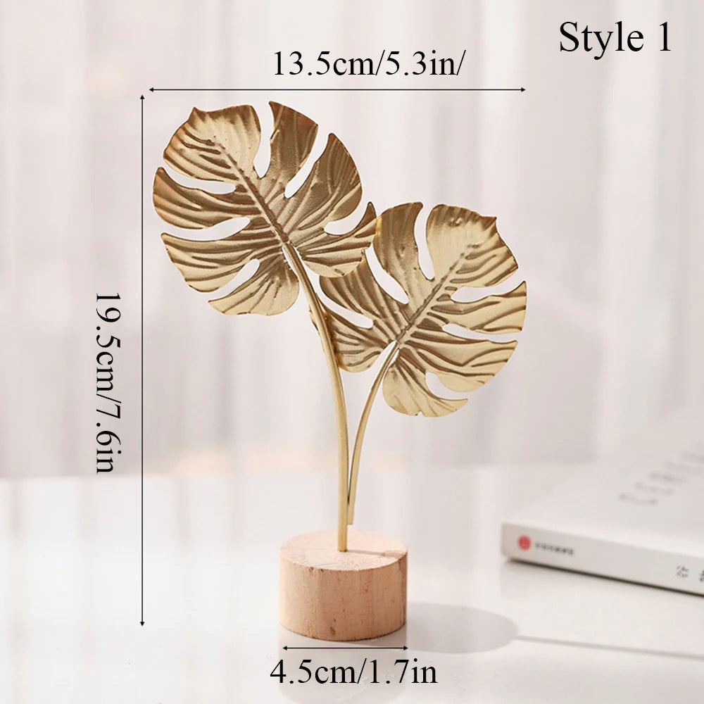 Nordic Gold Ginkgo Leaf Crafts Leaves Sculpture