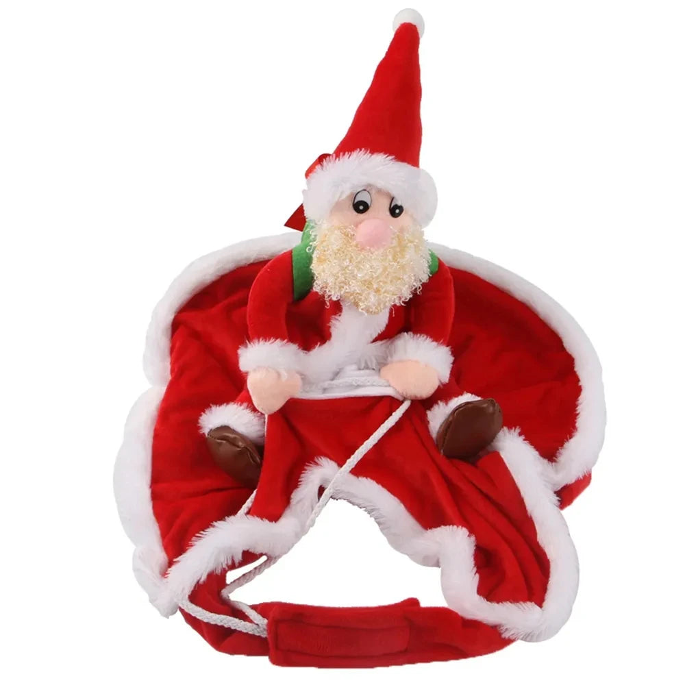 Christmas Dog Costume Funny Christmas Santa Claus Riding on Dog