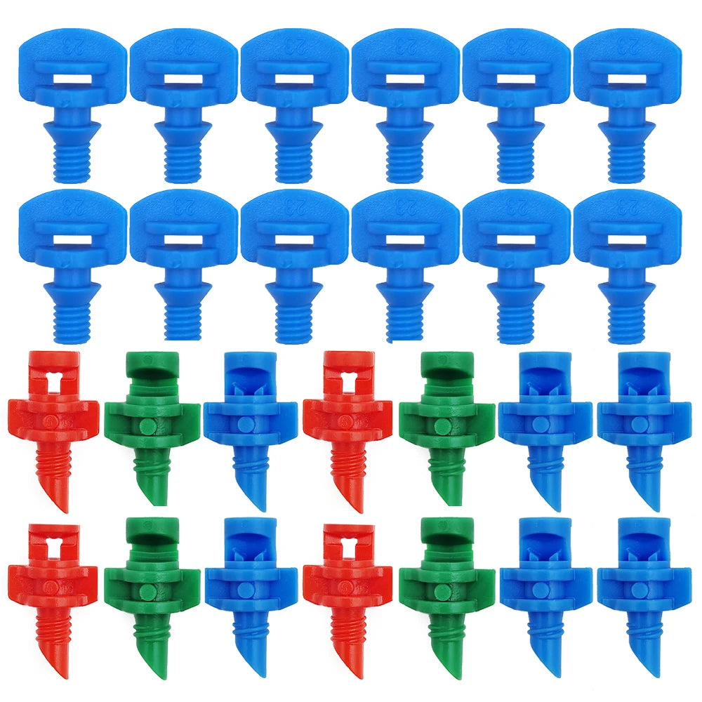 100PCS 90-360° Male Barbed Thread Refraction Micro Nozzles Garden Greenhouse Drip