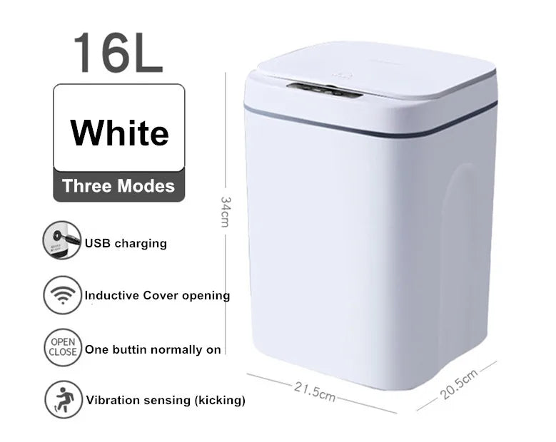 16L Automatic Sensor Trash Can Electric Touchless Smart Bin