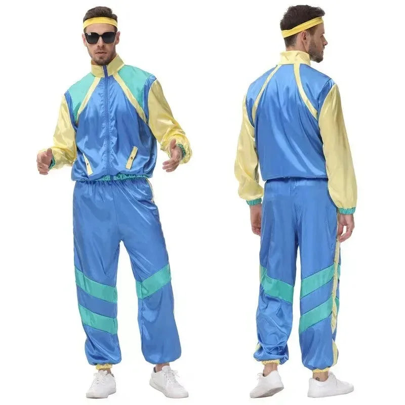 Halloween Costumes 70s Retro Disco Couple Sportswear Cos  Party Stage Performance Costumes