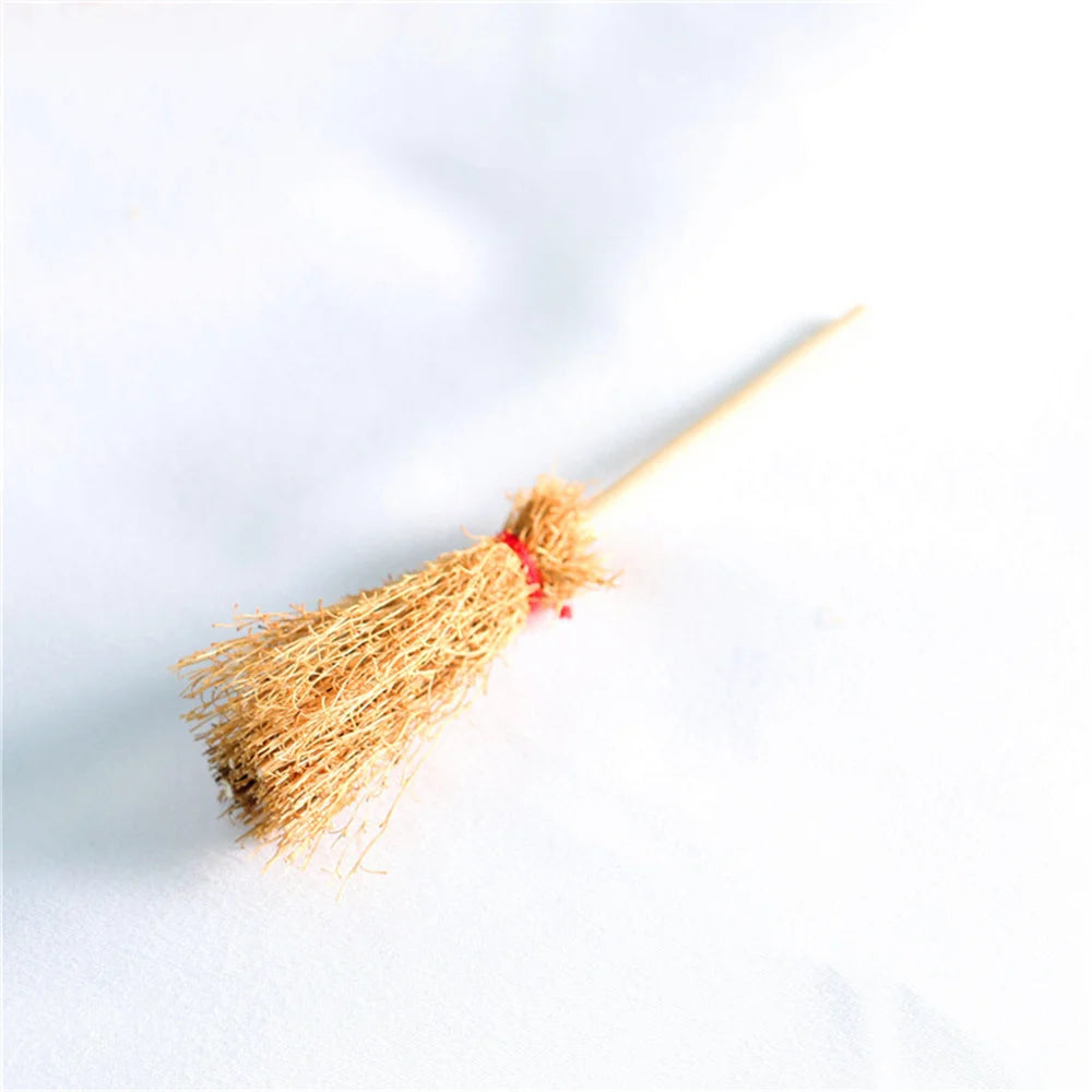 Mini Broom Witch Straw Brooms DIY Hanging Ornaments for Halloween Party Decoration