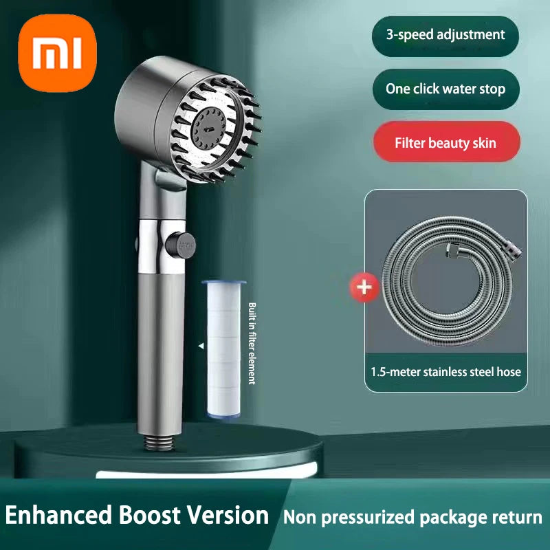 XIAOMI High Pressurized Filter Shower Head 3-mode Adjustable Spray With Massage Brush