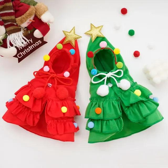 Christmas Pet Clothes Cloak Christmas Tree