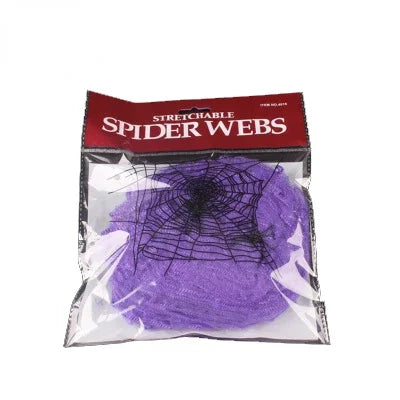 Artificial Spider Web Halloween Decoration Scary Party Scene Props White Stretchy Cobweb Horror House