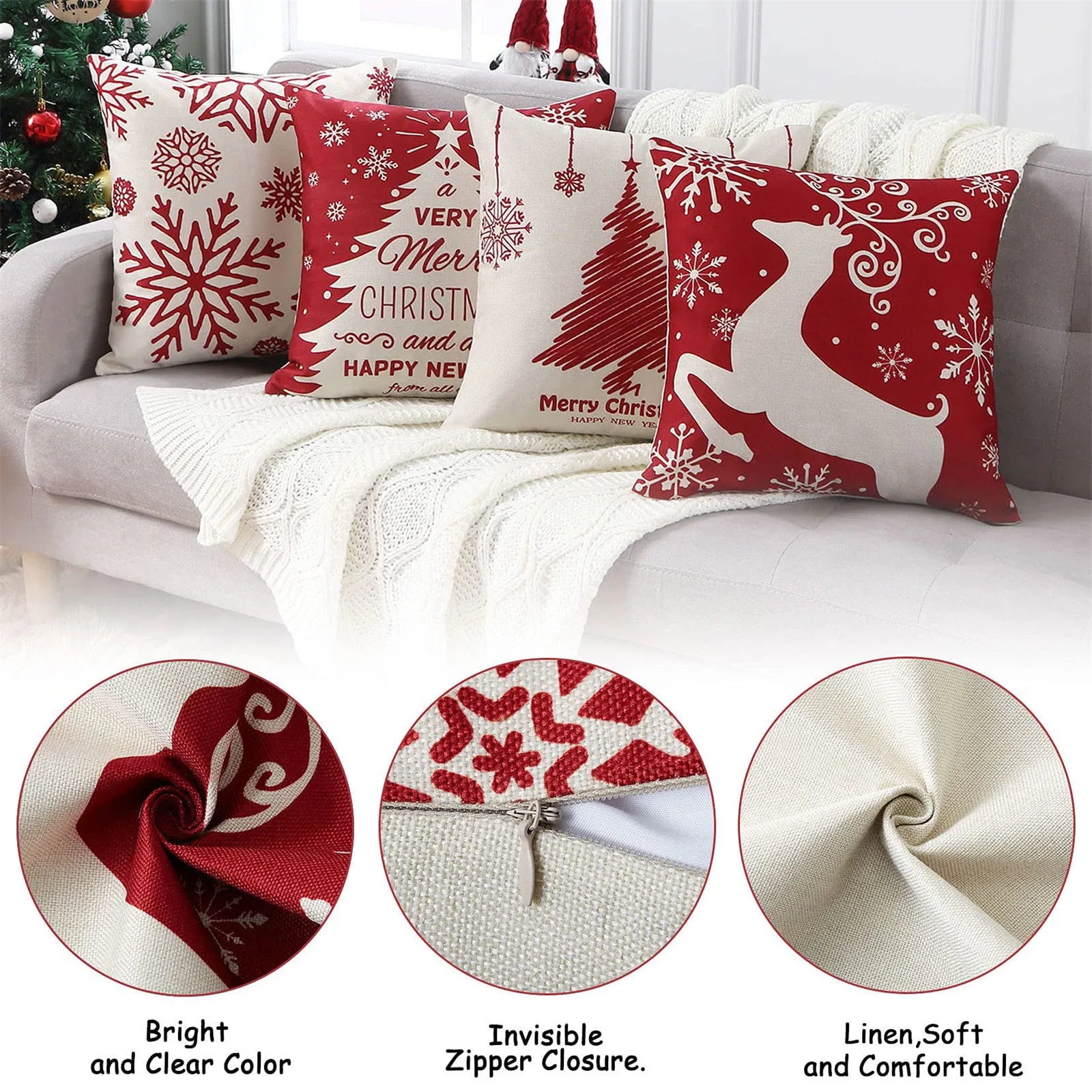 45X45cm Christmas Pillow Covers (No Filler)